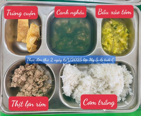 Thực đơn Tuần 1 tháng 1 năm 2025