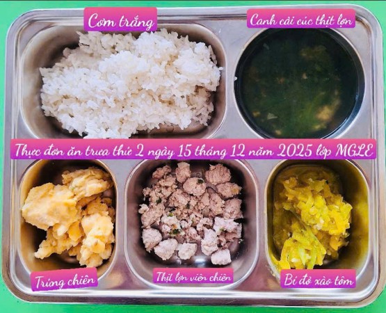 Thực đơn tuần 3 tháng 12 năm 2025