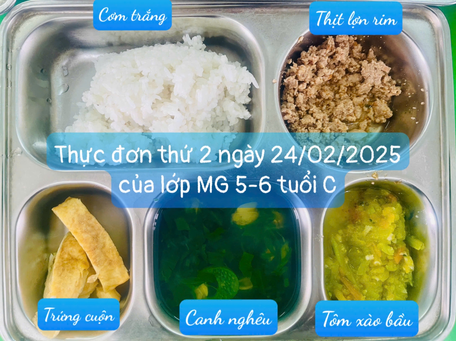 Thực đơn Tuần 4 tháng 2 năm 2025