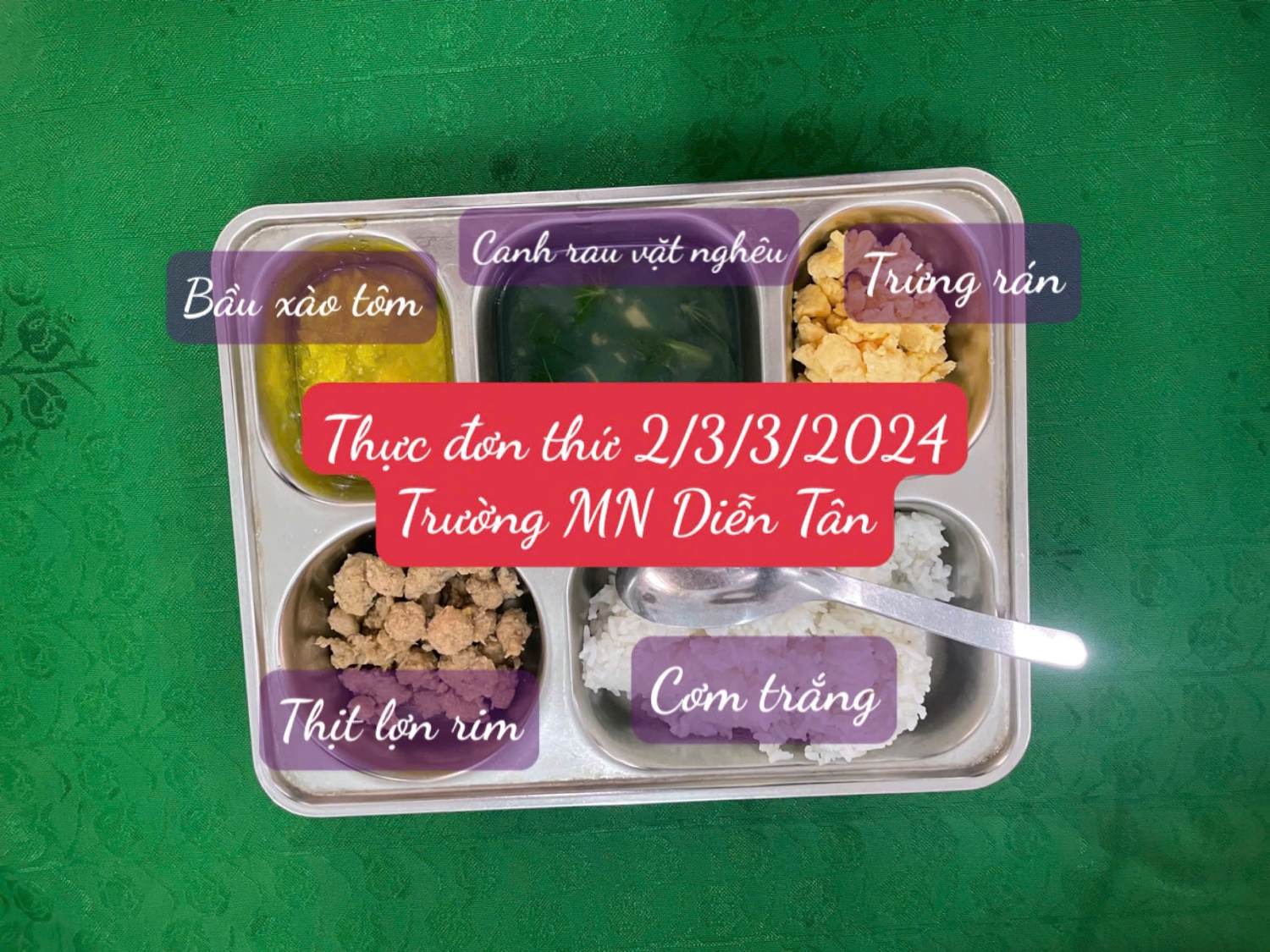 Thực đơn Tuần 1 tháng 3 năm 2025