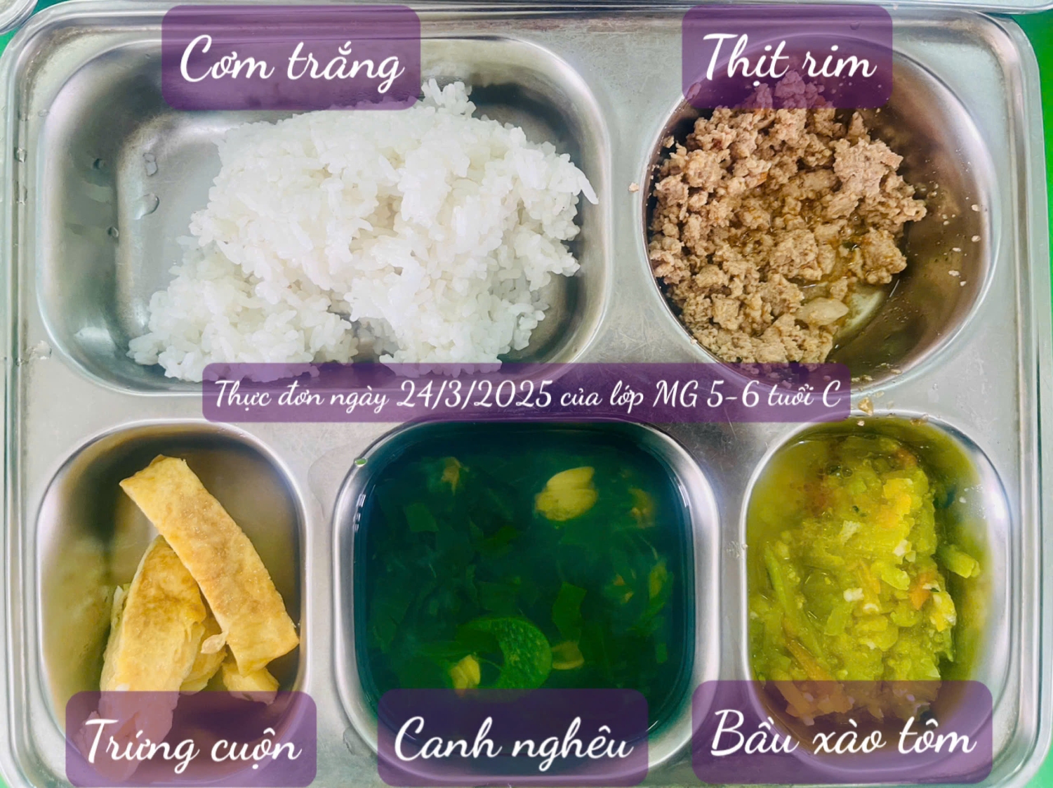 Thực đơn Tuần 4 tháng 3 năm 2025