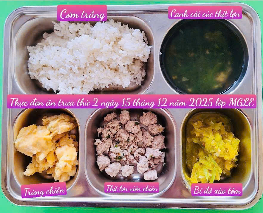 Thực đơn tuần 3 tháng 12 năm 2025